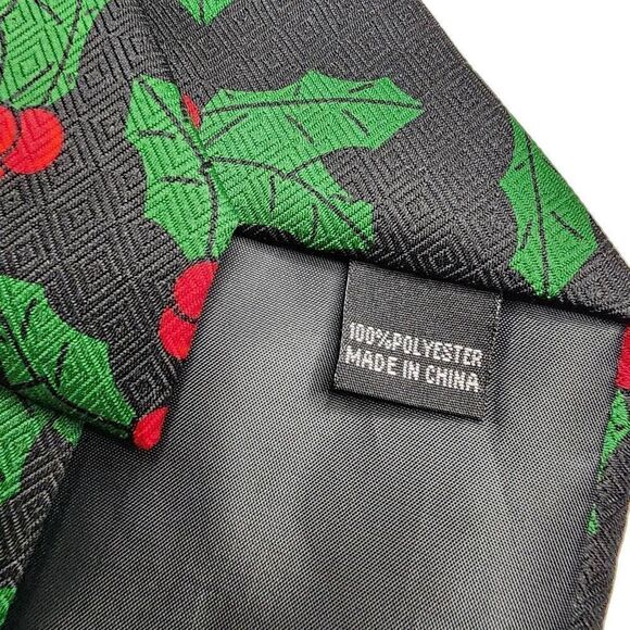 Rudolph Reindeer Men Accessories, 'Tis The Season Holly Berry Holiday Xmas Tie - Picture 3 of 5